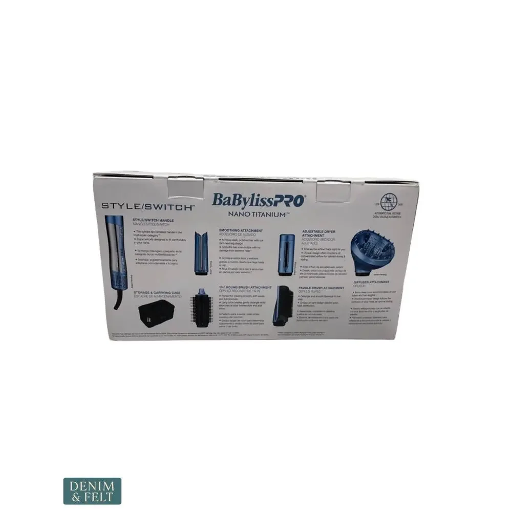 NEW BaBylissPRO StyleSwitch Ionic Multi Styler Dryer‎ 5 Attachments Blowout Curl